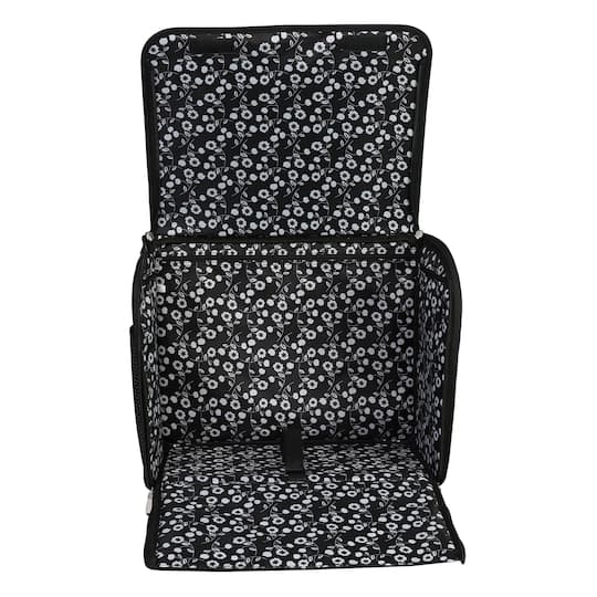 Everything Mary Collapsible Black Pin Dot Rolling Sewing Machine Tote
